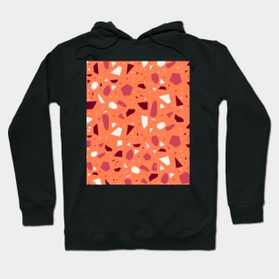 Seamless  Orange and Pink Terrazzo Pattern Hoodie